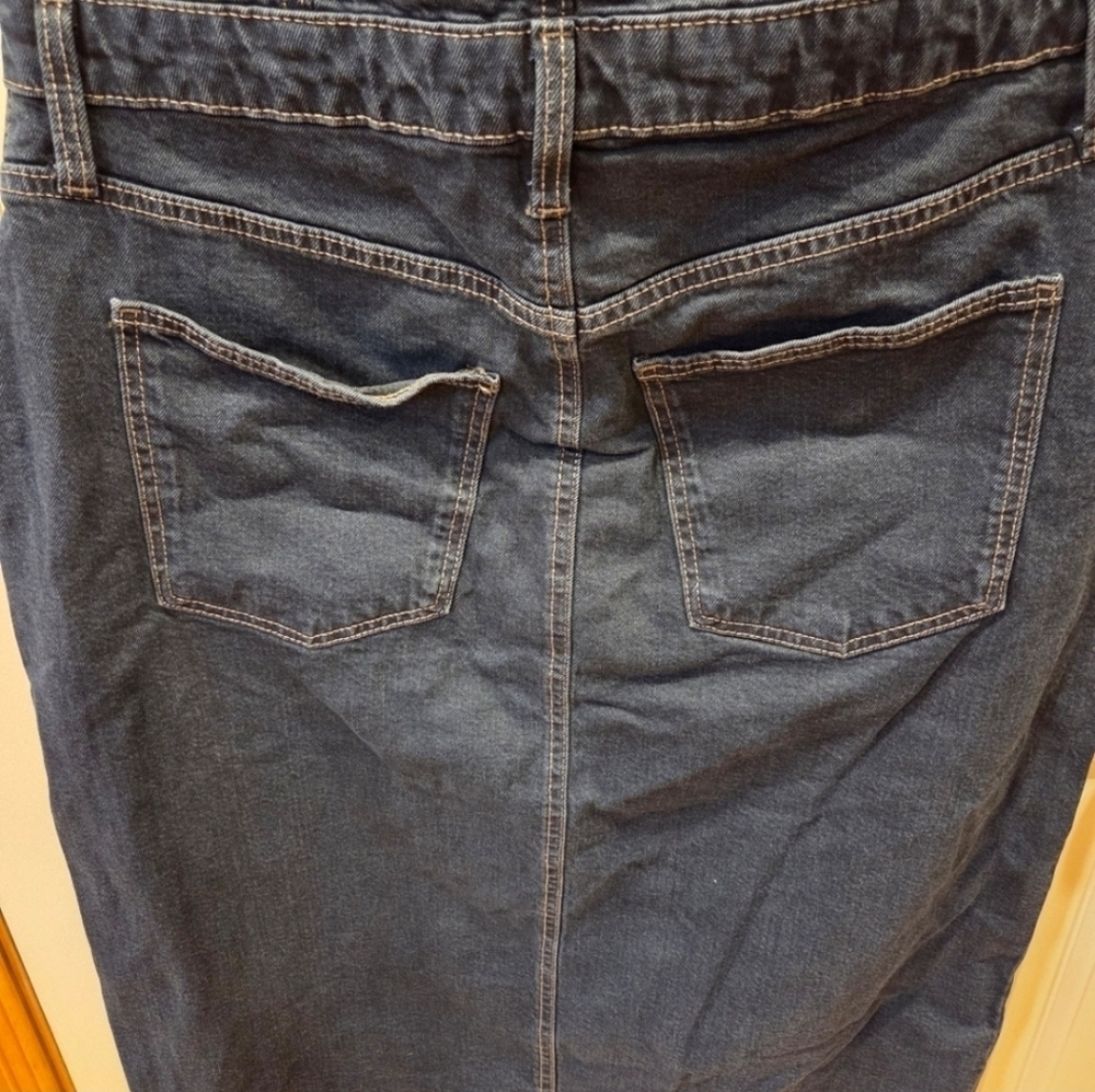 Denim Halter Midi Dress - Dark Wash - Women's Size 12 - New Streetwear Western - Picture 8 of 15